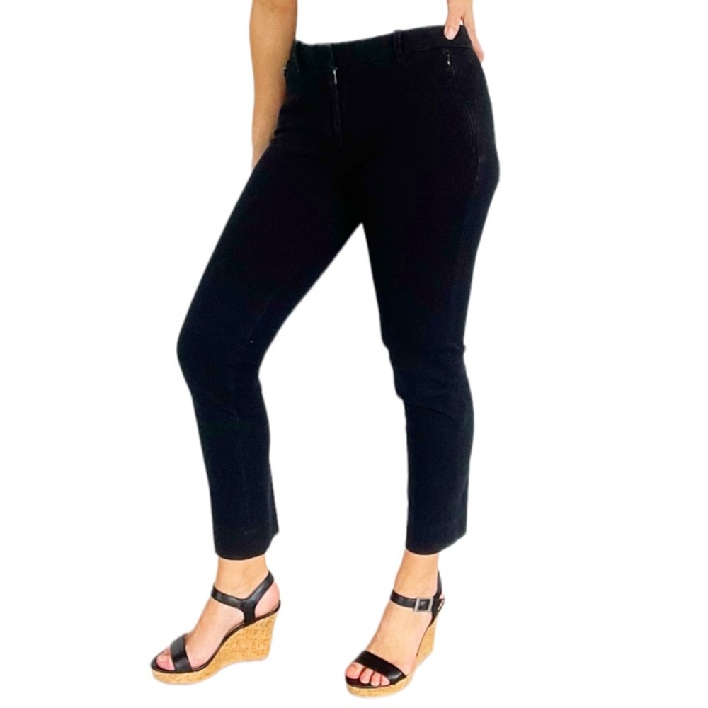 GAP black bi-stretch slim cropped zipper pocket ankle pants size 2